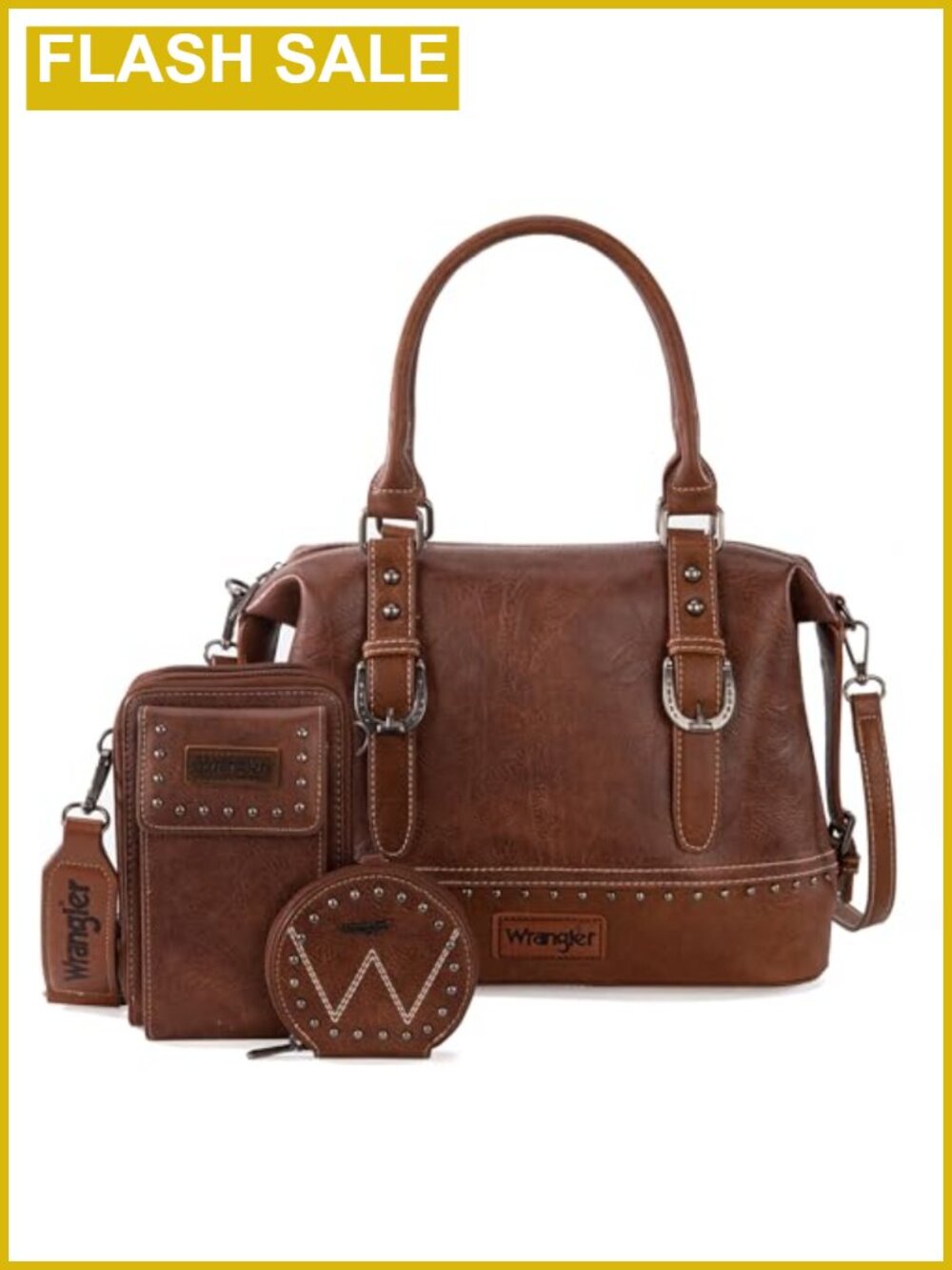 Vegan Leather 3-Piece Doctor Bag Set with Top Handle, Satchel, Cell Phone Bag &